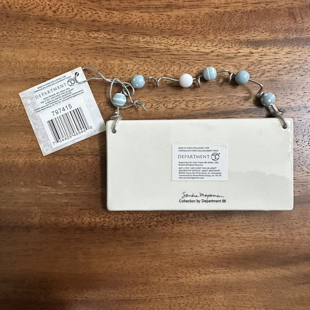 Department 56 Sandra Magsamen Boys Name Tag Ornament Decor Ceramic Plaque TYLER - Picture 3 of 6